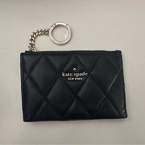 Kate Spade Diamond Quilted Key Chain Wallet Black